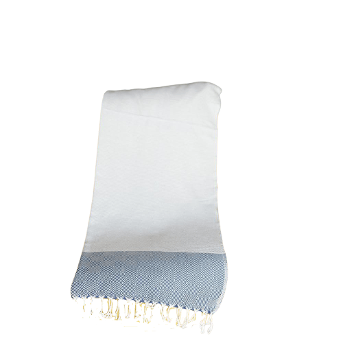 Blue and White Squares and Stripes Turkish Towel or Throw Blanket - AFS