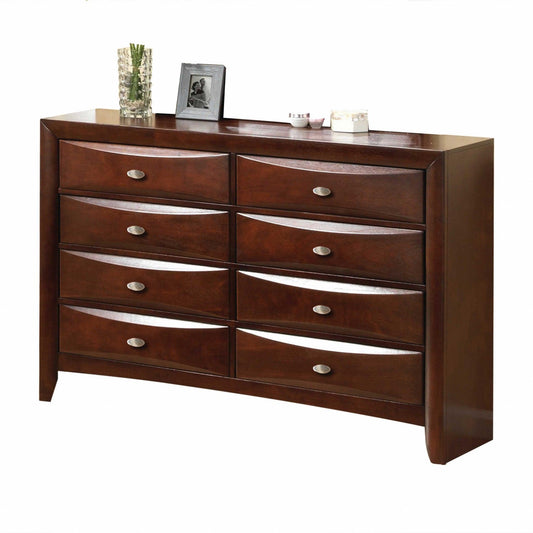 41" Espresso Wood Finish Dresser with 8 Drawers - AFS