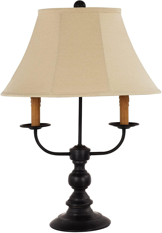 Vintage Black Double Candle Table Lamp - AFS