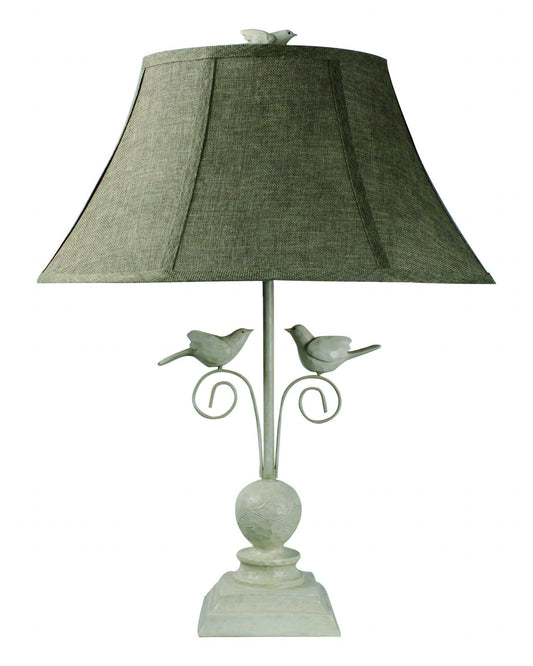 Cheerful White Table Lamp with 3D White Birds - AFS