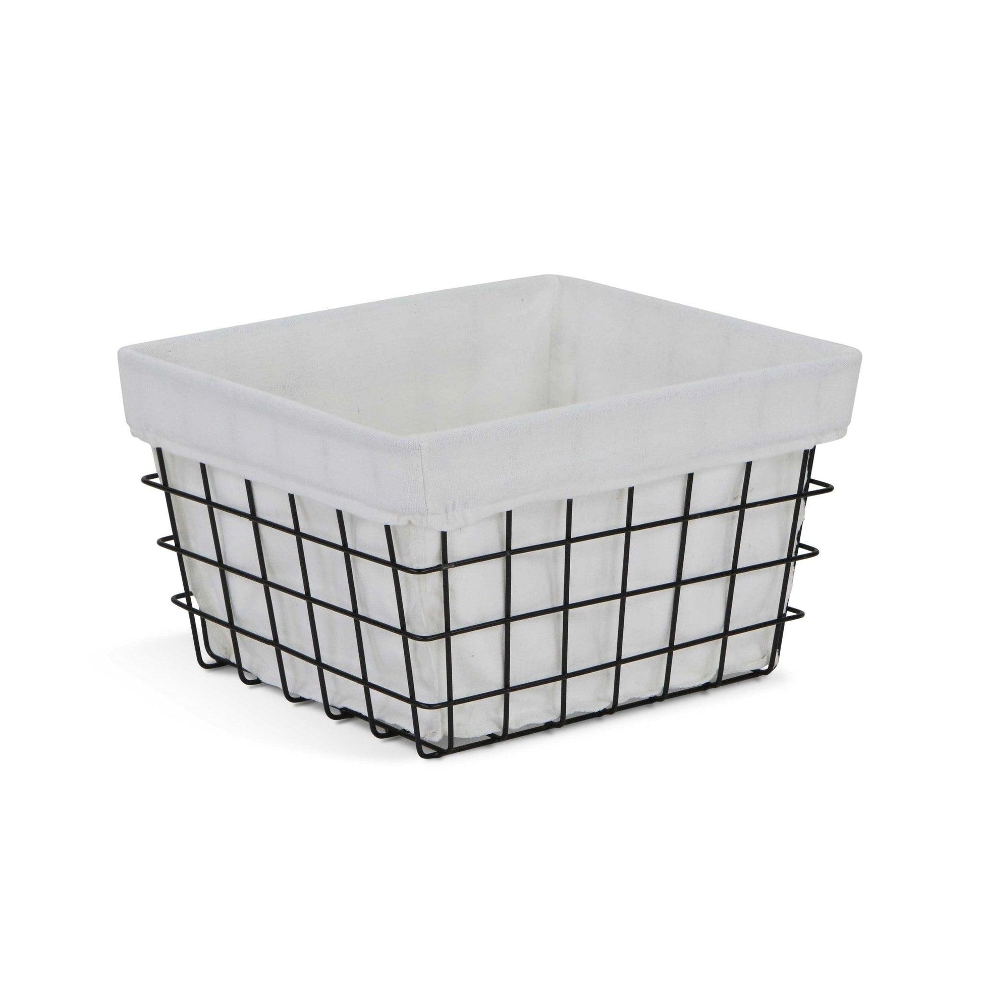 Rectangular White Lined and Metal Wire Storage - AFS