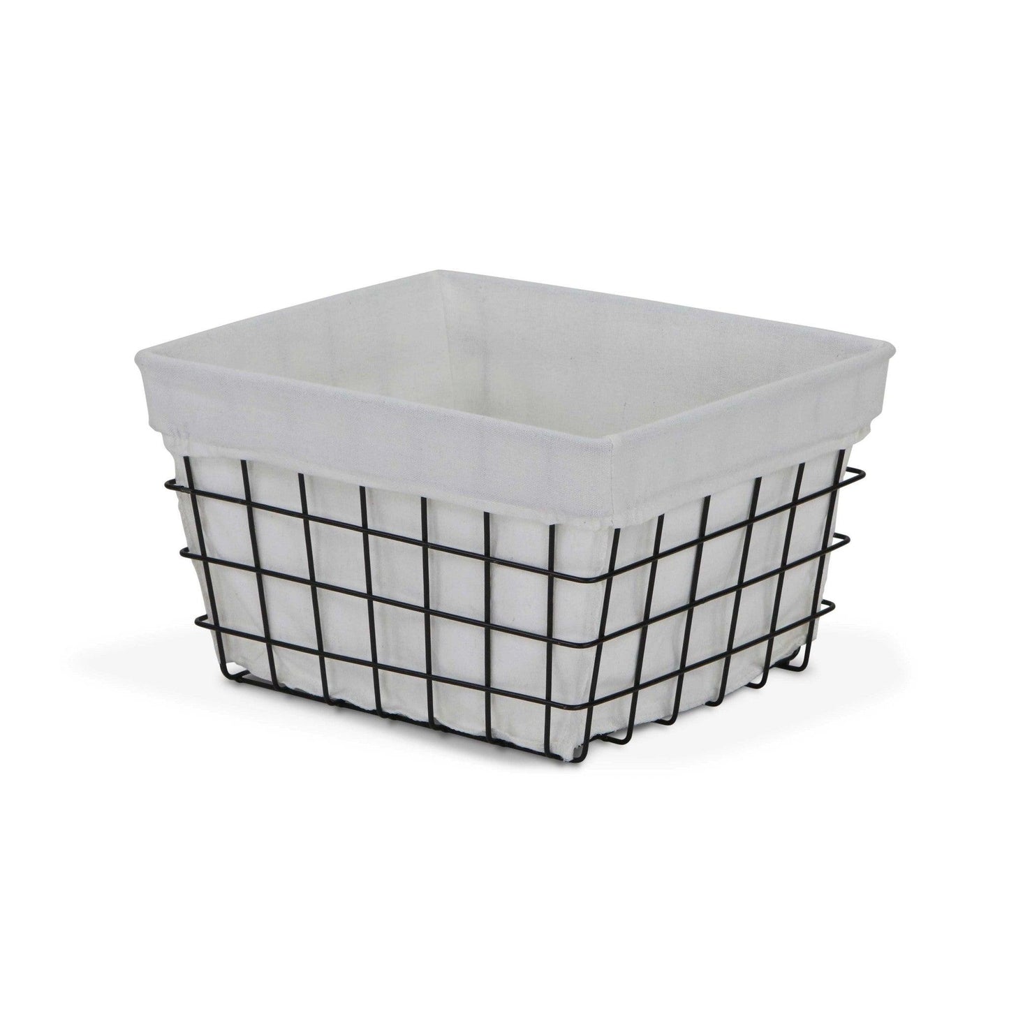 Rectangular White Lined and Metal Wire Storage - AFS