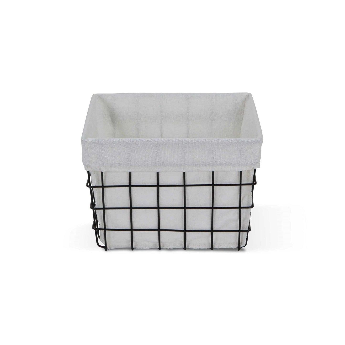 Rectangular White Lined and Metal Wire Storage - AFS