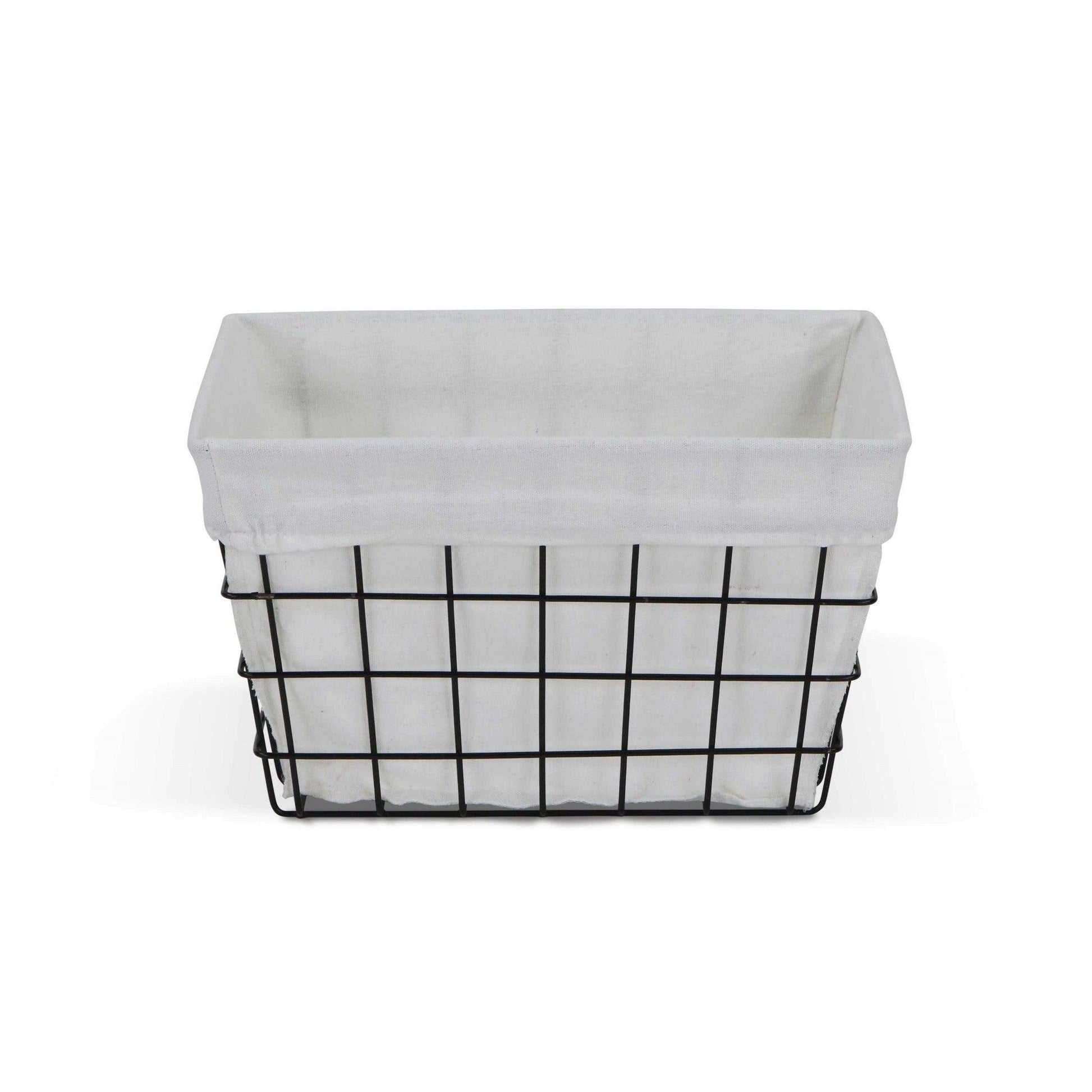 Rectangular White Lined and Metal Wire Storage - AFS