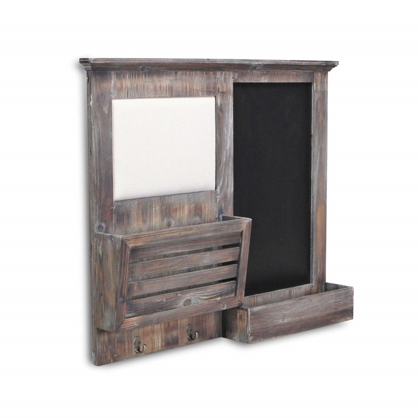 Gray Wooden Wall Chalkboard with Side Storage Basket - AFS