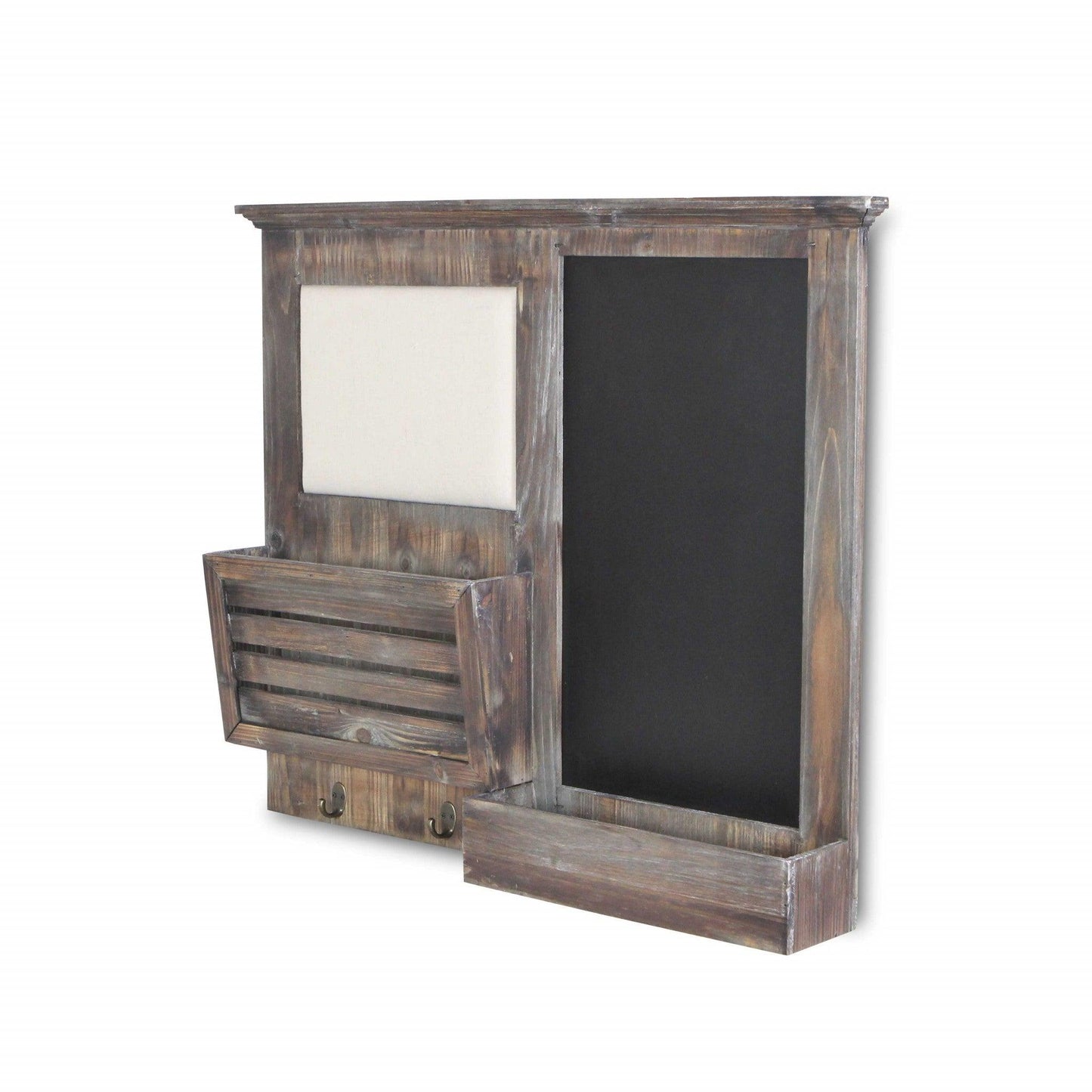 Gray Wooden Wall Chalkboard with Side Storage Basket - AFS