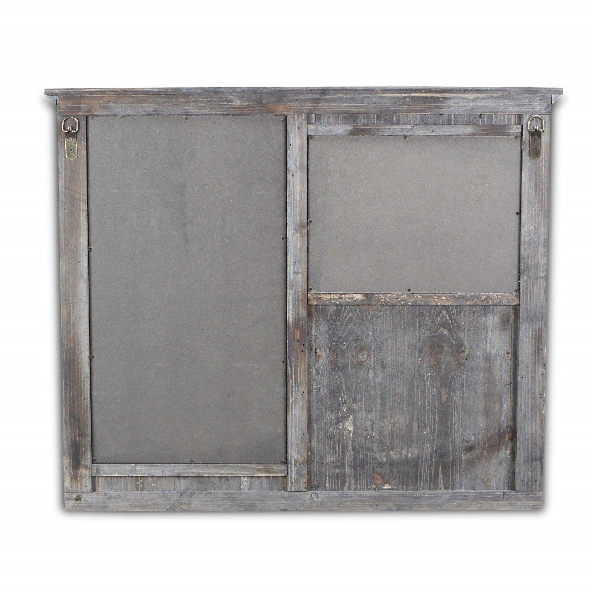 Gray Wooden Wall Chalkboard with Side Storage Basket - AFS