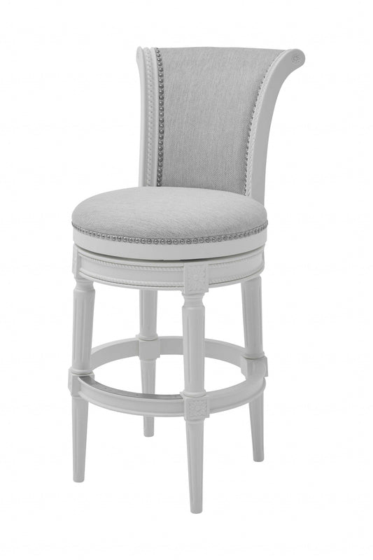 Modern Farmhouse White Swivel Bar Stool - AFS