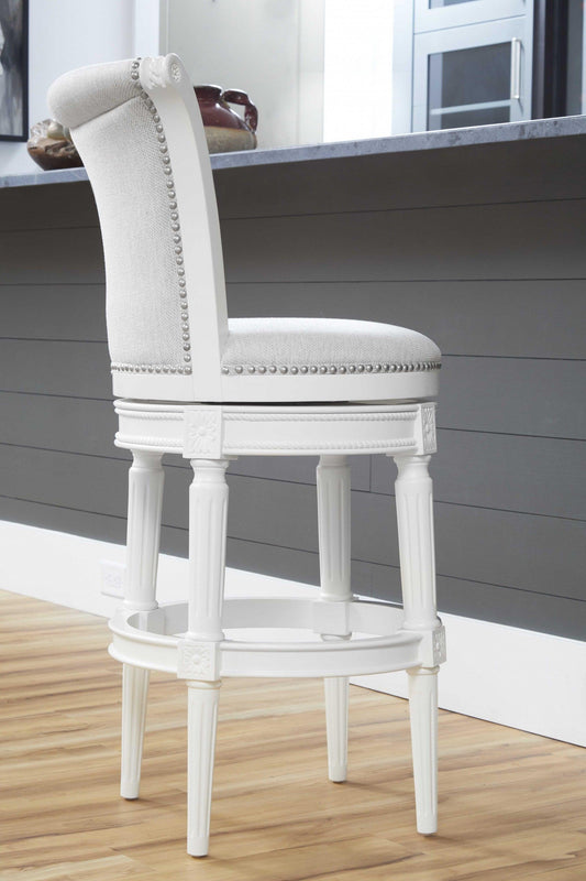 Modern Farmhouse White Swivel Bar Stool - AFS