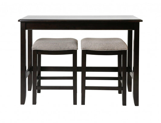 Perfecto Espresso Finish Sofa table with Two Bar Stools - AFS