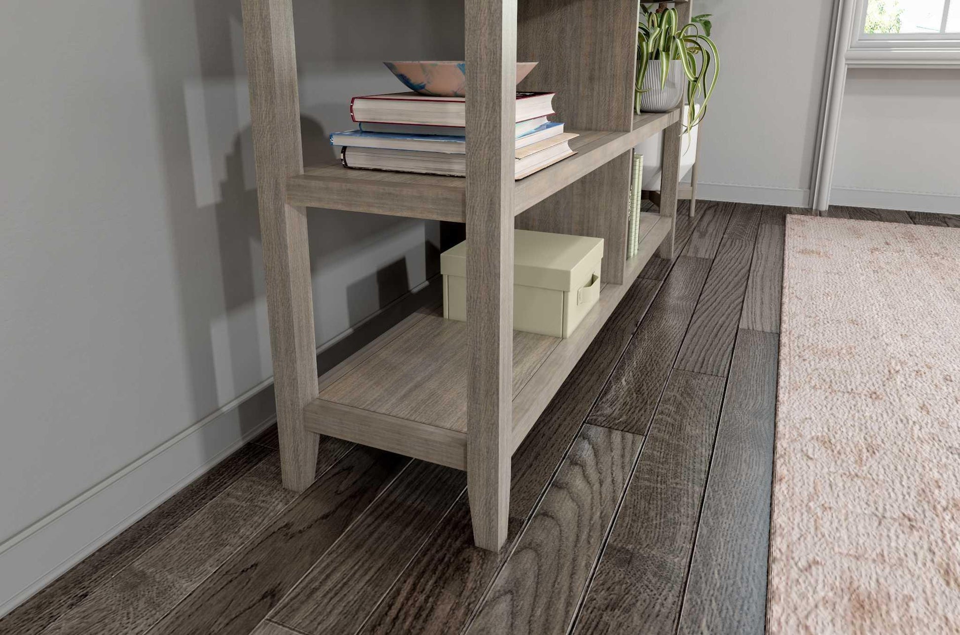 30" Bookcase with 2 Shelves in Washed Grey - AFS