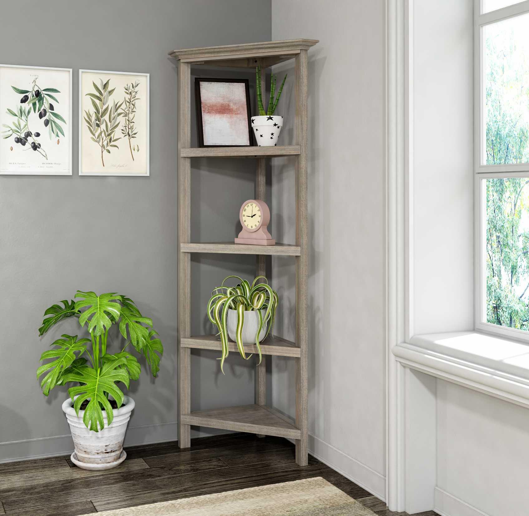 60" Bookcase with 2 Shelves in Washed Grey - AFS