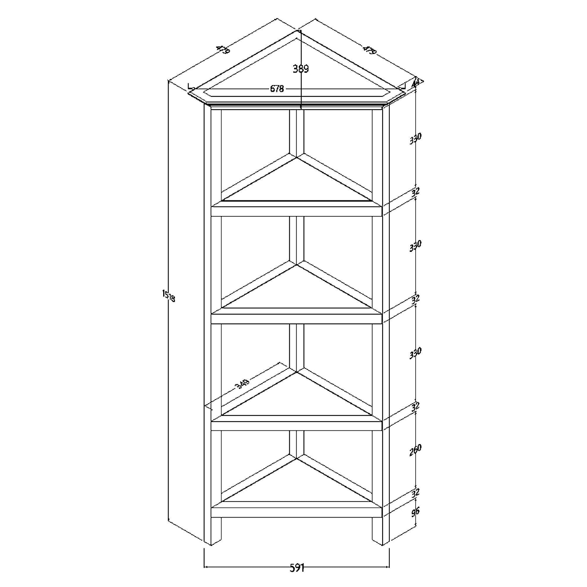 60" Bookcase with 2 Shelves in Washed Grey - AFS