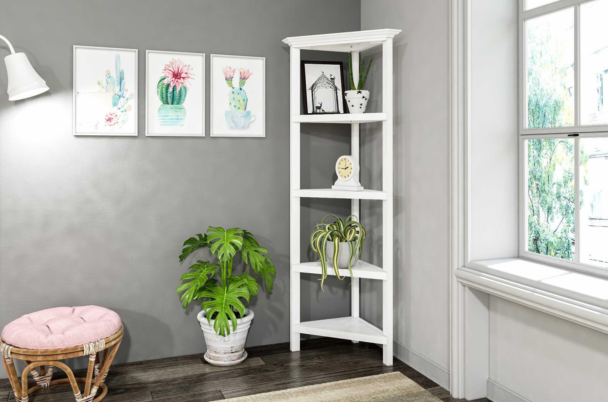 60" Bookcase with 2 Shelves in White - AFS