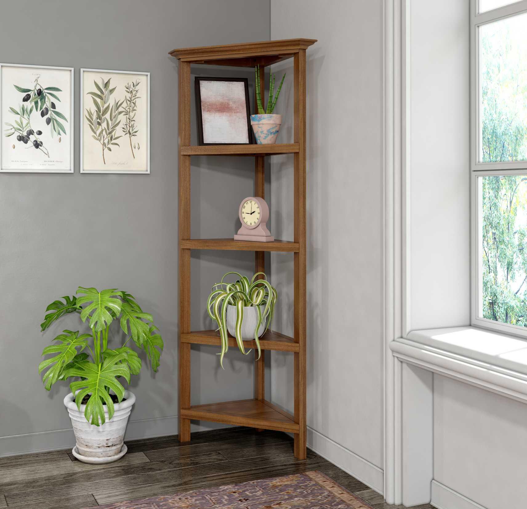 60" Bookcase with 4 Shelves in Walnut - AFS