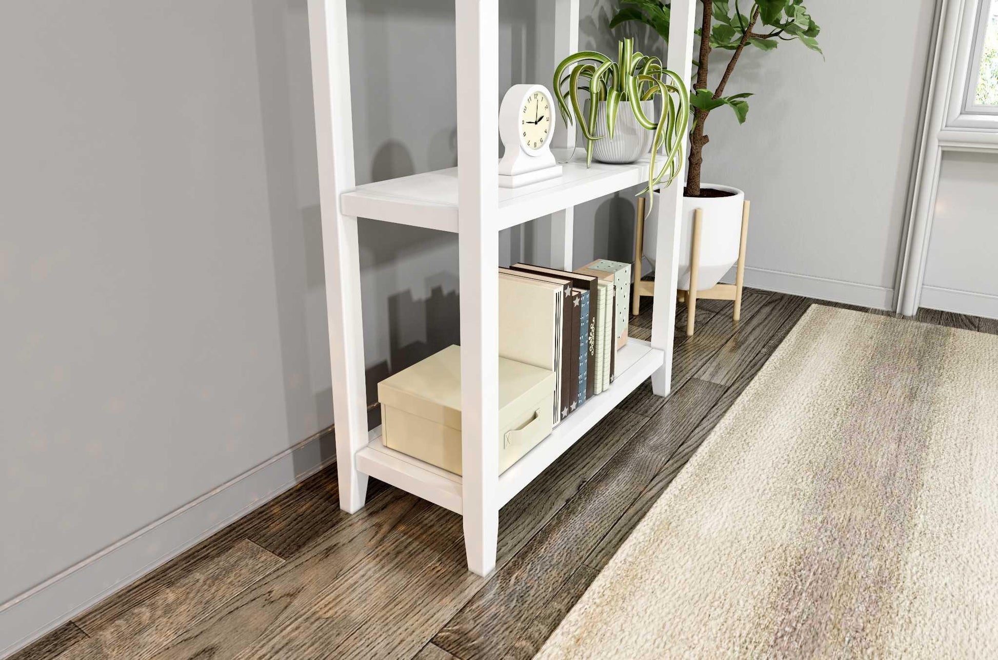 60" Bookcase with 2 Shelves in White - AFS