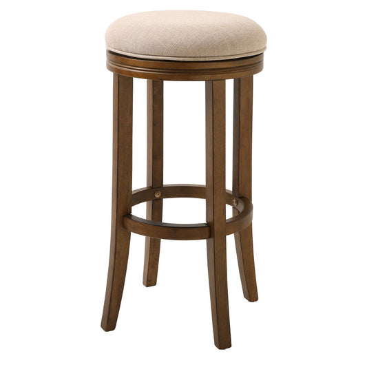 30" Honeysuckle Finished Solid Wood frame with Cream fabric Bar Stool - AFS