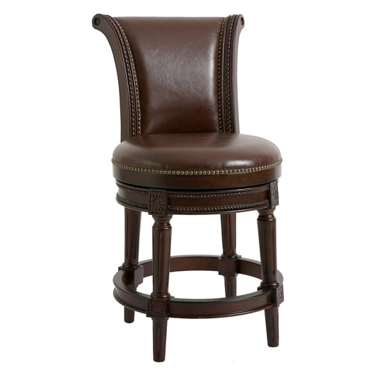 39" Walnut Hardwood Frame Upholstered Bar Stool - AFS