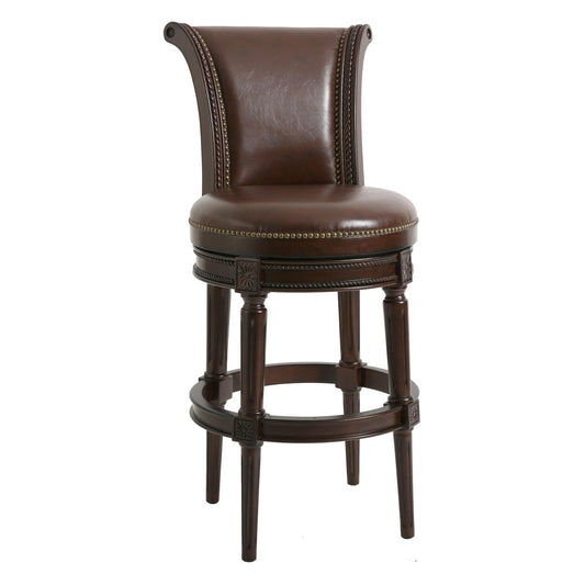 39" Walnut Hardwood Frame Upholstered Bar Stool - AFS