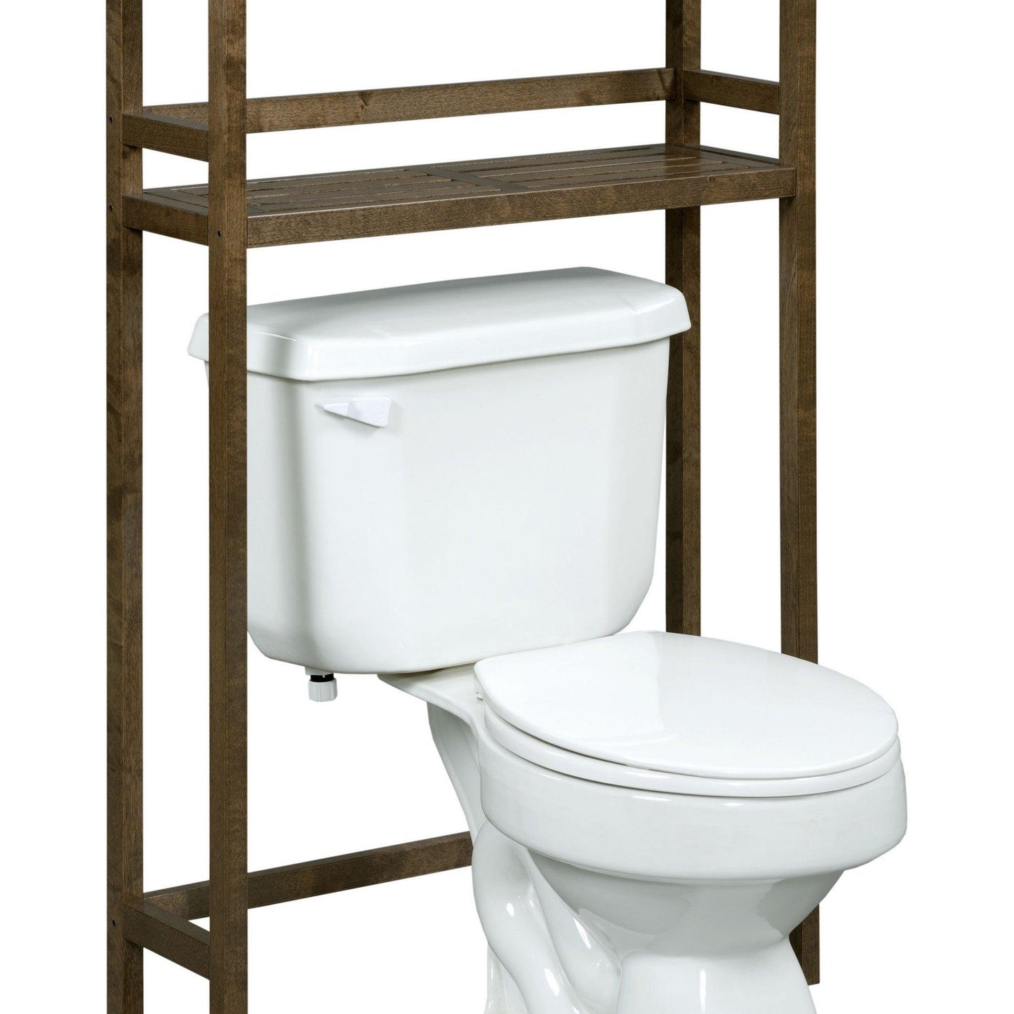 48" Chestnut Finish 2 Tier Solid Wood Over Toilet Organizer - AFS