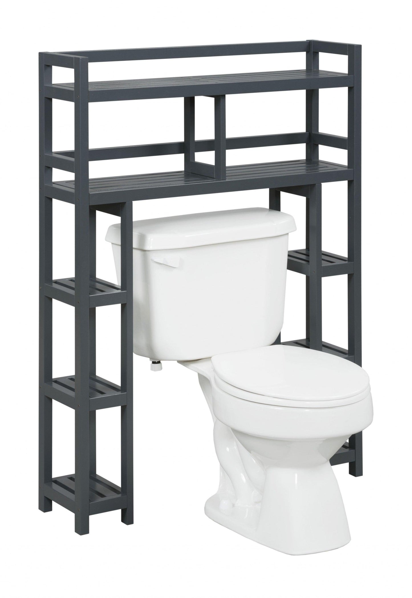 Graphite Finish 2 Tier Solid Wood Over Toilet Organizer - AFS