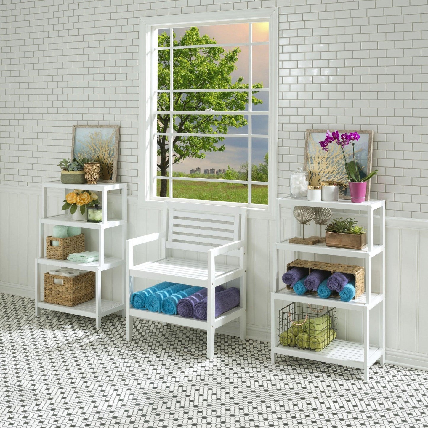 37" Bookcase with 4 Shelves in White - AFS