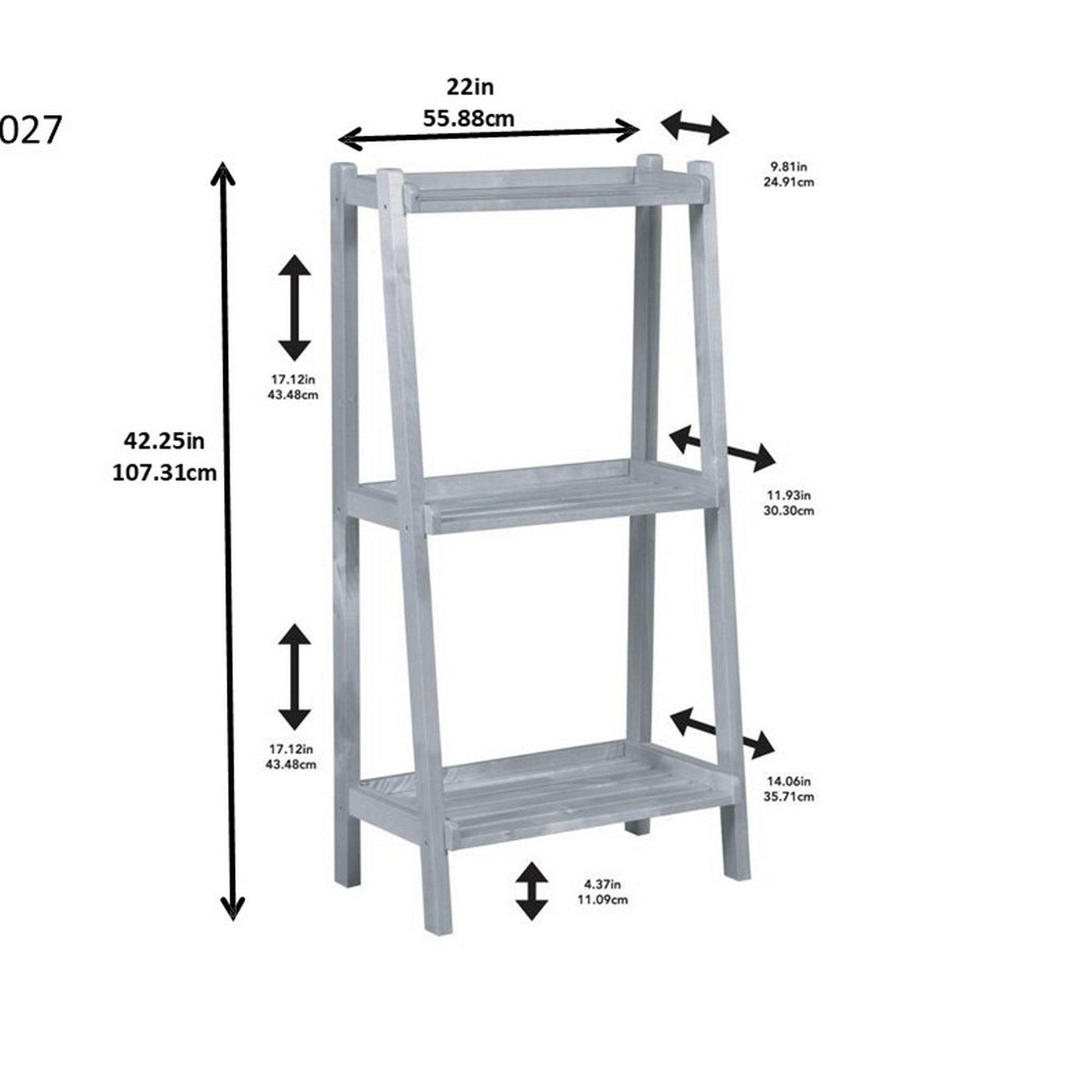 42" Bookcase with 3 Shelves in White - AFS