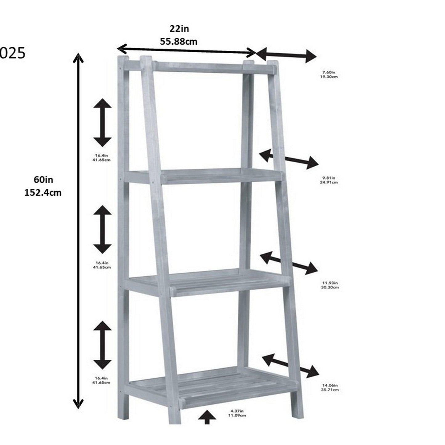 60" Ladder Bookcase with 4 Shelves in Espresso - AFS