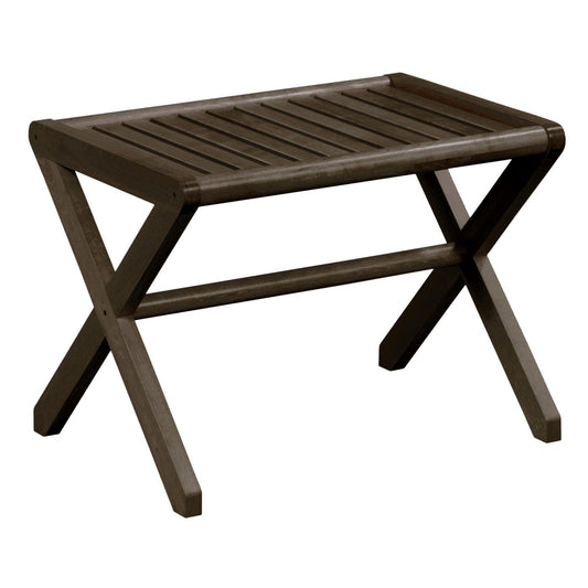 23" Dark Brown Wood Slat Stool or End Table - AFS