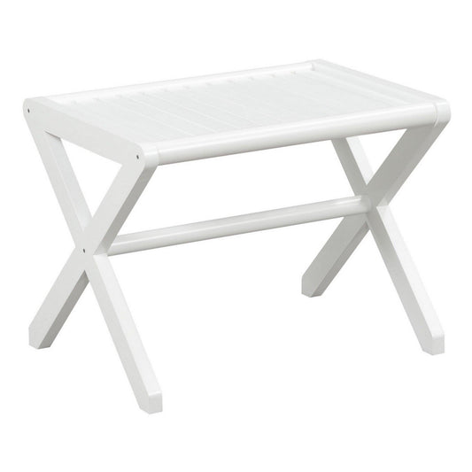 White Finish Solid Wood Bench - AFS