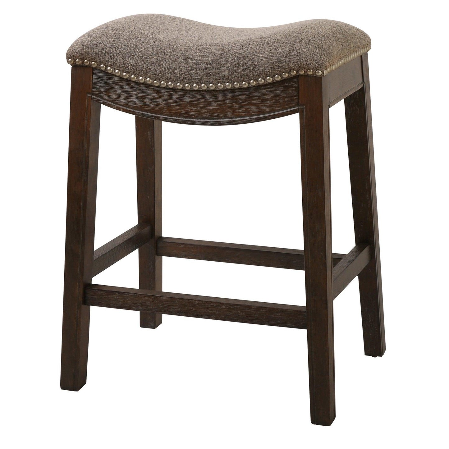 Counter Height Saddle Style Taupe Stool - AFS