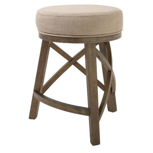 Counter Height Cream Modern Round Three Leg Stool - AFS