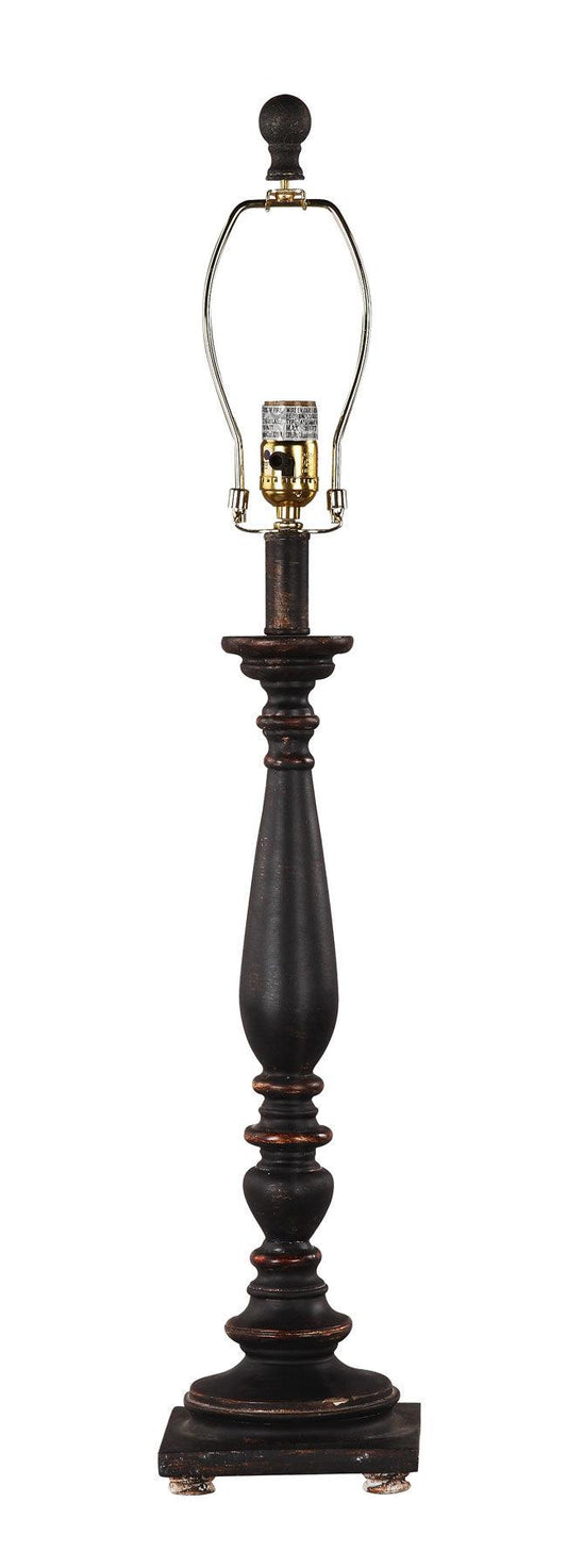 Distressed Black Traditional Table Lamp Base Only - AFS