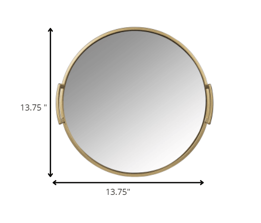 14" Gold Round Mirrored Decorative Tray - AFS