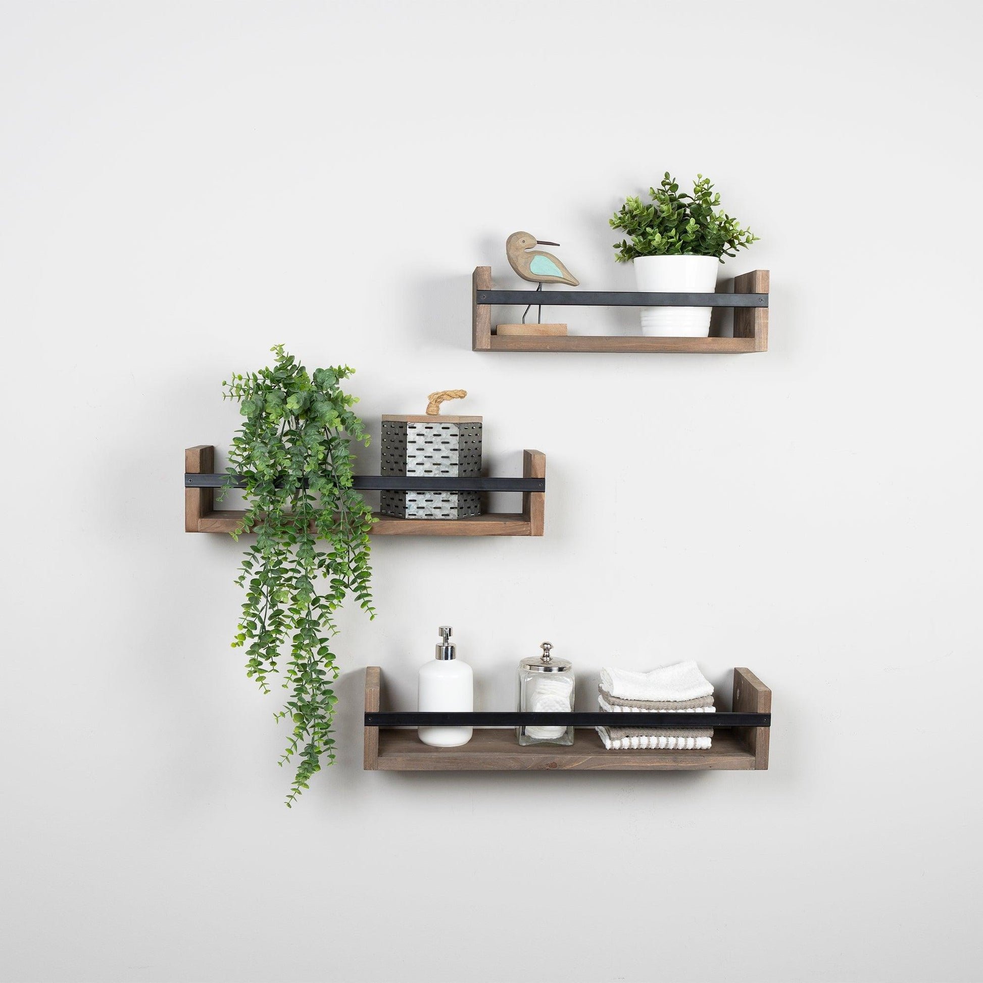 Set of 3 Rustic Floating Shelves - AFS