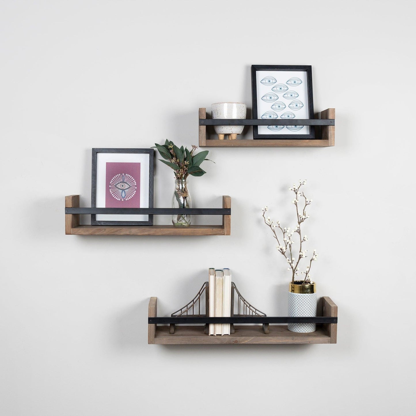 Set of 3 Rustic Floating Shelves - AFS