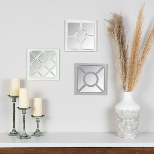 Set of 3 Geometric Wall Mirrors - AFS