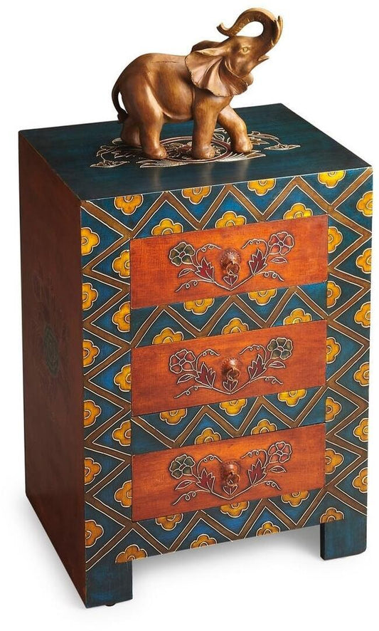 Stylish Hand Painted 3 Drawer Accent Cabinet - AFS