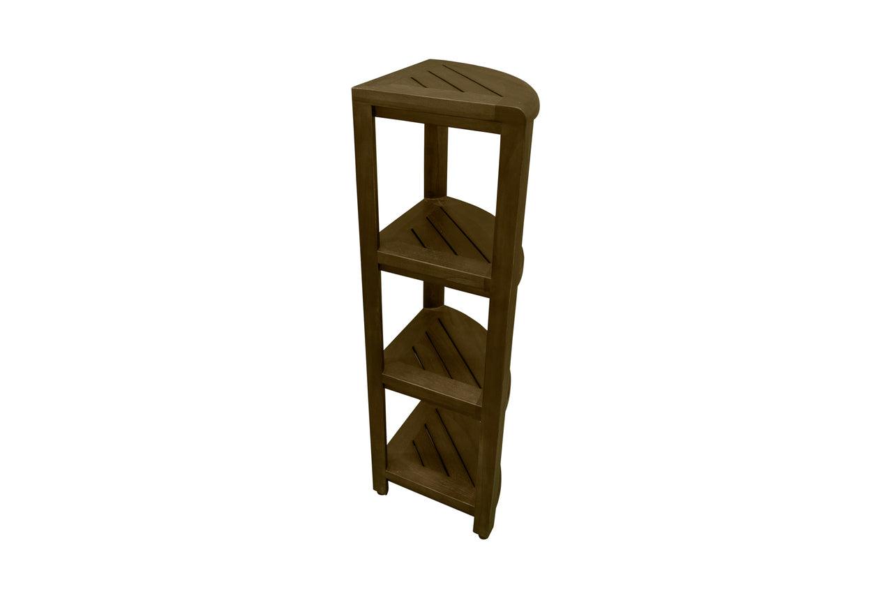 Dark Brown 38" Curvilinear Corner Four Tier Shower Shelf - AFS