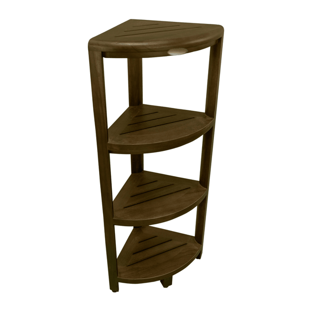 Dark Brown 38" Curvilinear Corner Four Tier Shower Shelf - AFS