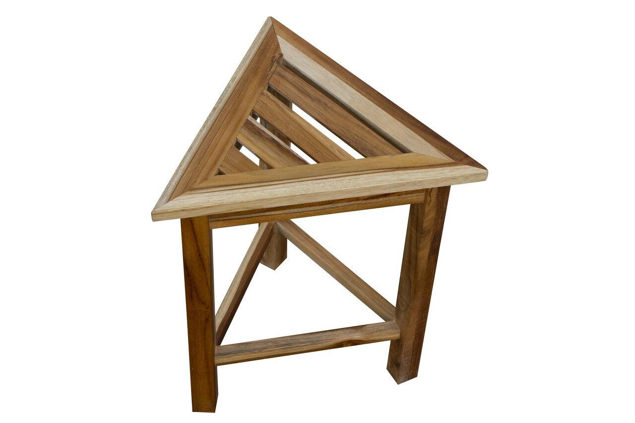 Hotel Natural Teak 18" Triangle Corner Shower Bench or Shelf - AFS