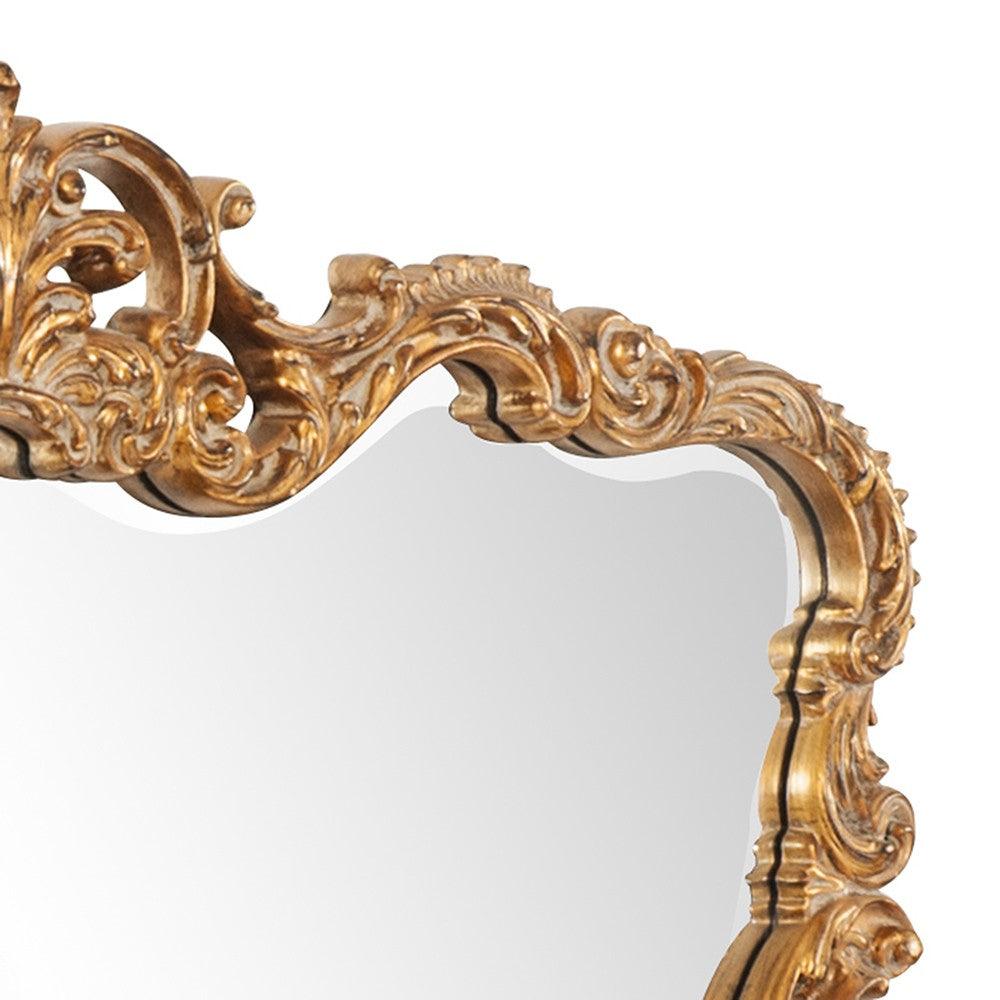 Gold Leaf Mirror with Decorative Textured Frame - AFS