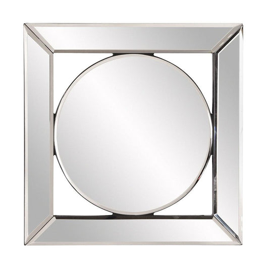 Square Mirror with Center Round Mirror - AFS