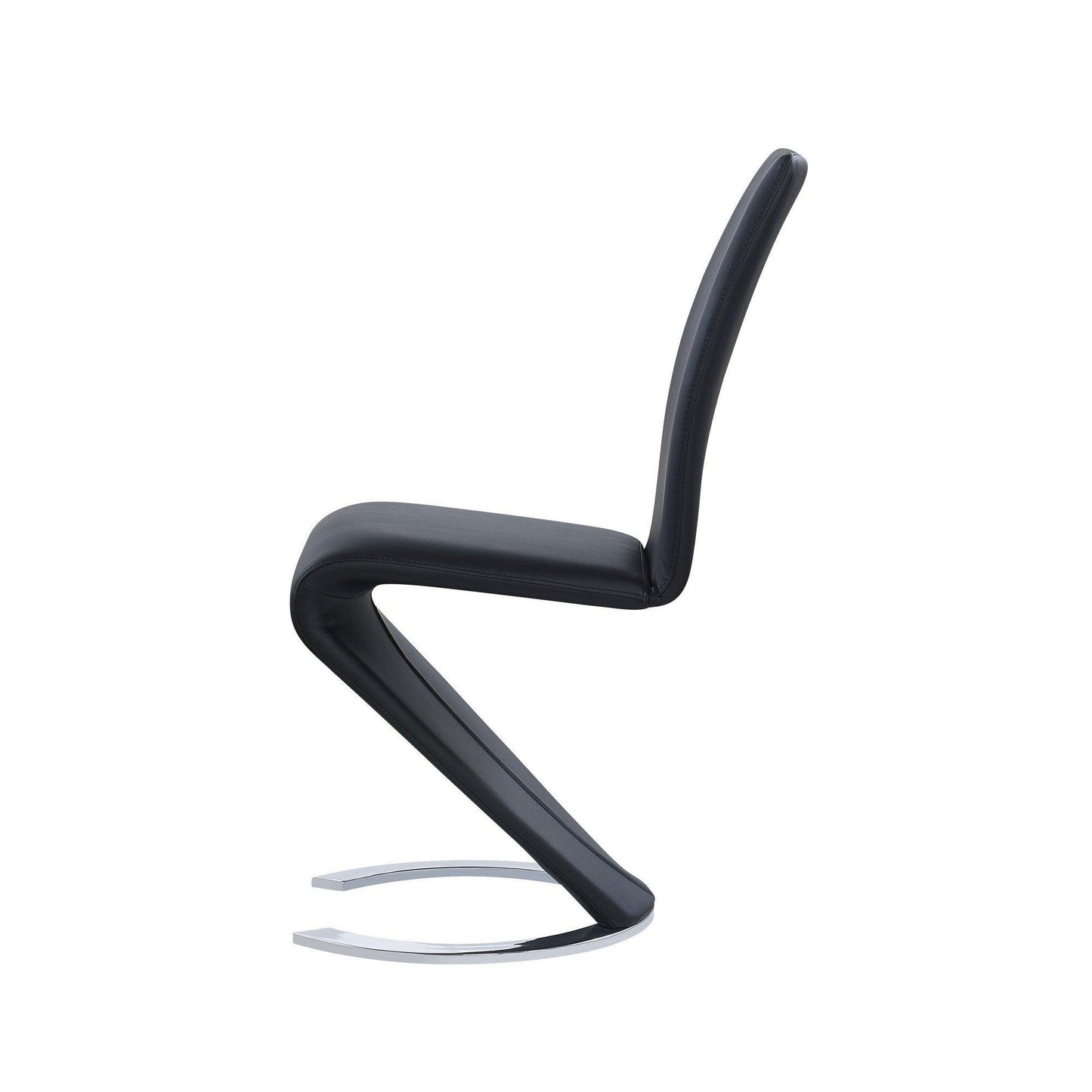 Set of 2 Black Z Shape design Dining Chairs with Horse Shoe Shape Base - AFS