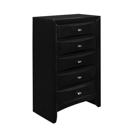 Black Chest with 5 Chambared Drawer - AFS