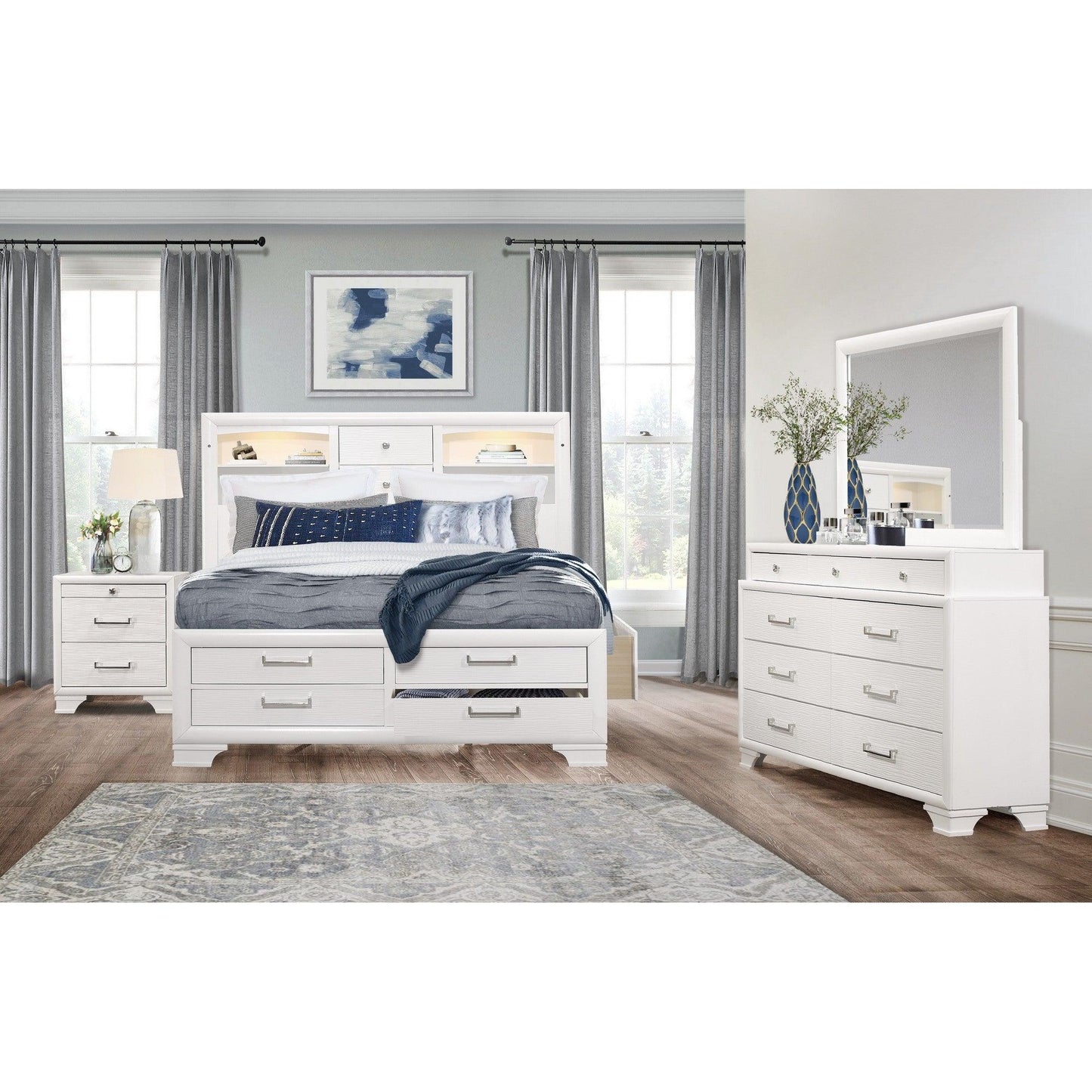 White Dresser with 9 Drawers - AFS