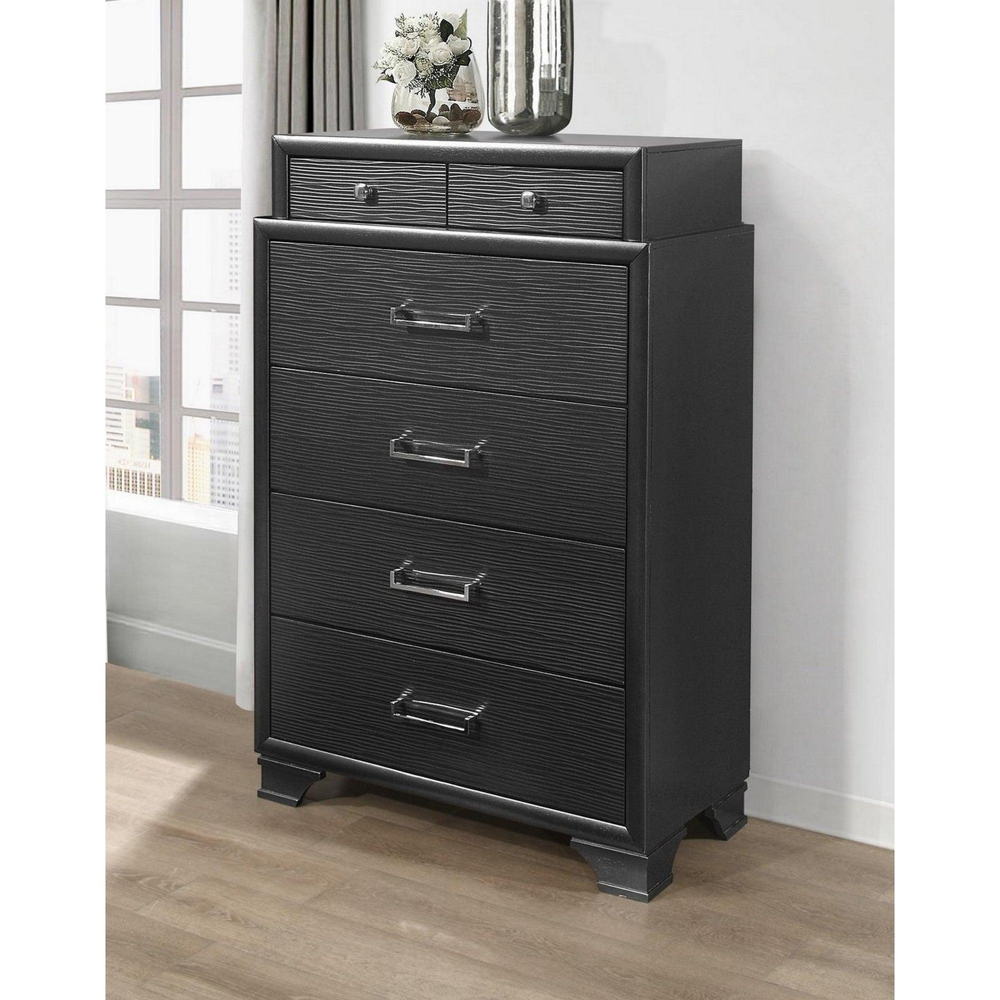 Grey Chest with 6 Drawers - AFS