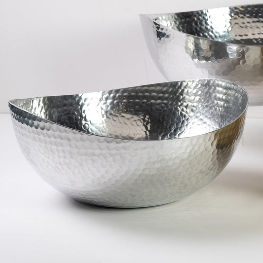 Handcrafted 14.5" Hammered Stainless Steel Centerpiece Bowl - AFS