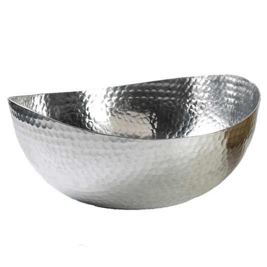 Handcrafted 14.5" Hammered Stainless Steel Centerpiece Bowl - AFS