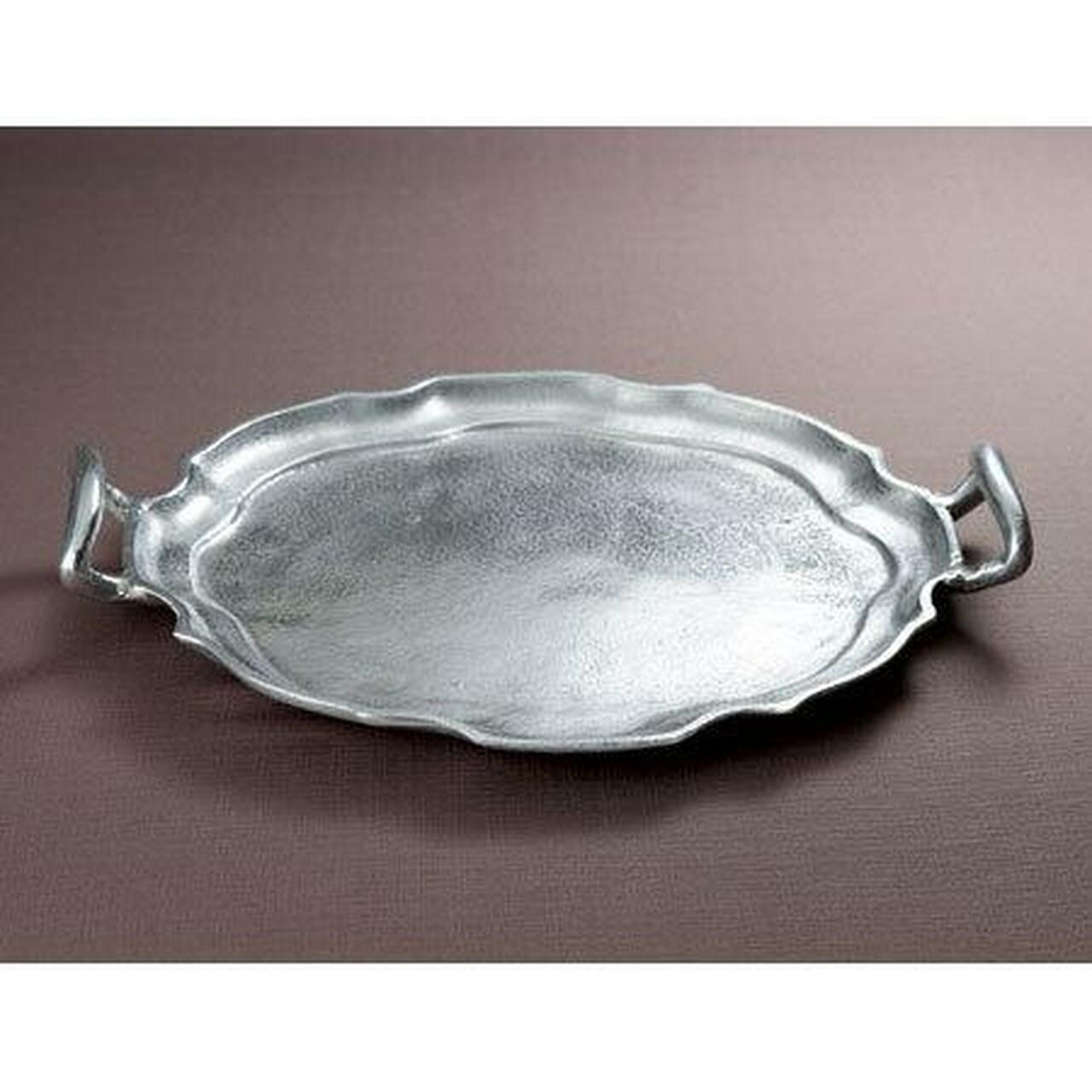 Vintage Look Baroque Silver Handled Tray - AFS